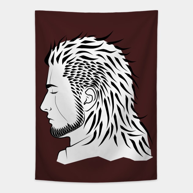 Gladiolus Amicitia - White Base Tapestry by Anrui