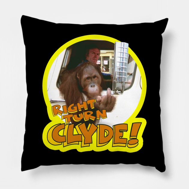 Every Which Way But Loose - Right Turn Clyde! Pillow by Niko Neon