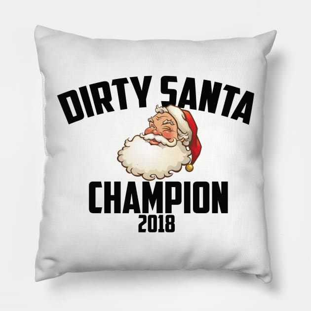 Dirty Santa Champion 2018 Pillow by jimmylemon