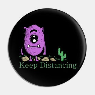 keep distancing monster doodle Pin