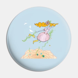 Woman Flying Nature Concept Pin