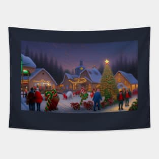 Small Town Christmas Festival Tapestry