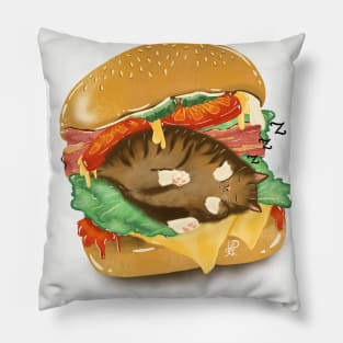 Gato Hamburguesa (Cat Burger) Pillow