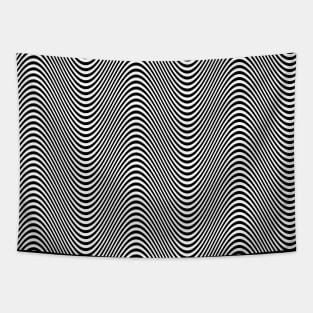 Monochrome wavy pattern Tapestry