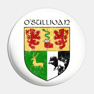 O'Sullivan / Faded Style Family Crest Design Pin