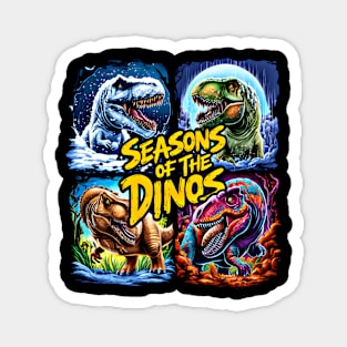 Seasons of the Dinos - A Year-Round Dinosaur Delight Magnet