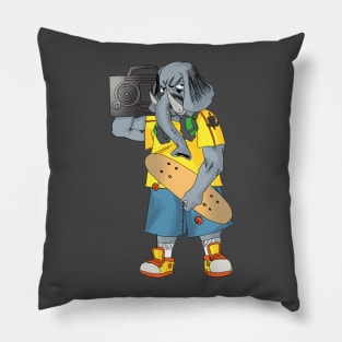 the elephant longboarder Pillow