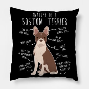 Seal Boston Terrier Dog Anatomy Pillow