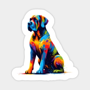 Vibrant Broholmer Dog in Colorful Splash Art Style Magnet