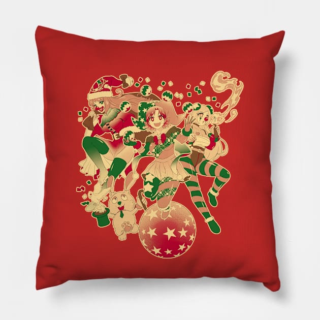 merry Clownmas Pillow by CoinboxTees