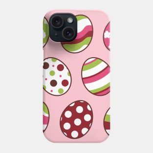 Egg Pattern | Pink Green | Stripes Clouds Flowers Dots | Soft Pink Phone Case