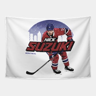 Nick Suzuki Montreal Skyline Tapestry