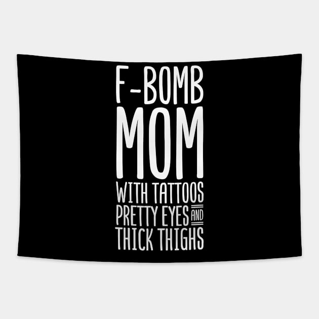 Mom with tattoos pretty eyes Tapestry by Tesszero