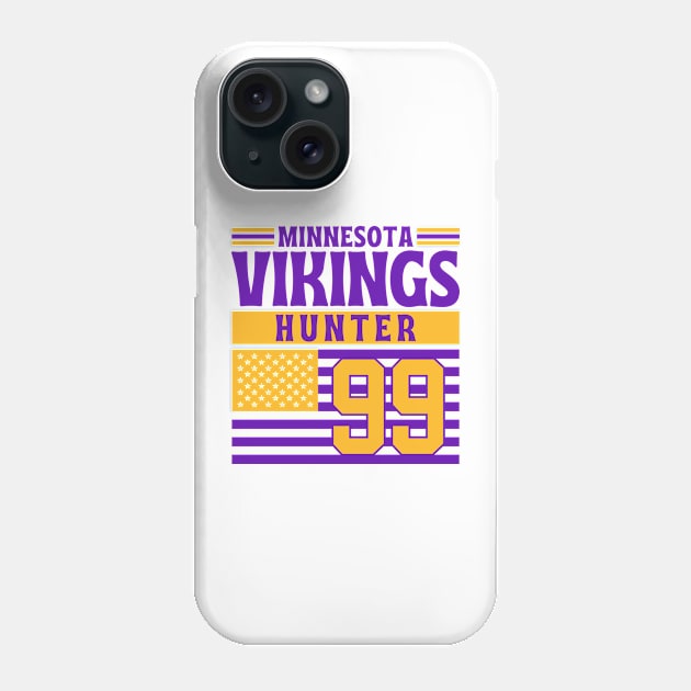 Minnesota Vikings Hunter 99 American Flag Football Phone Case by Astronaut.co