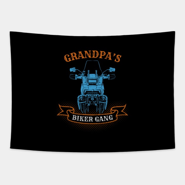 Grandpa's Biker Gang Father's Day Tapestry by DwiRetnoArt99