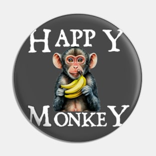 Happy Monkey with banan Pin