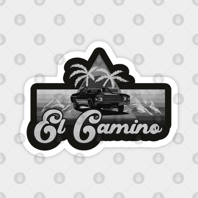 El Camino Retro BW Magnet by CTShirts