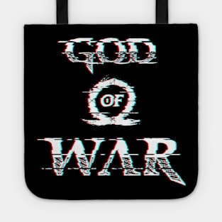 God Of War Logo Glitch Effect White Tote