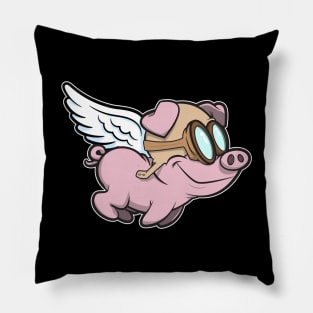 flying pink pig Pillow