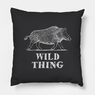 Wild Thing - Boar - Woodcut Style Pillow