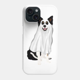 Halloween Ghost Border Collie Drawing Spooky Phone Case