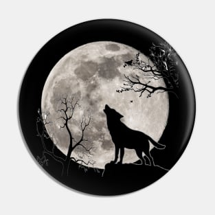 The wolf howls at the moon Pin