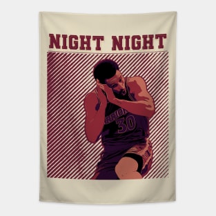 Steph curry | Nightnight | Vintage poster Tapestry