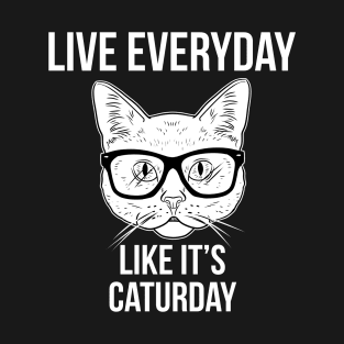 Live Everyday Like It's Caturday Funny Cat T-Shirt