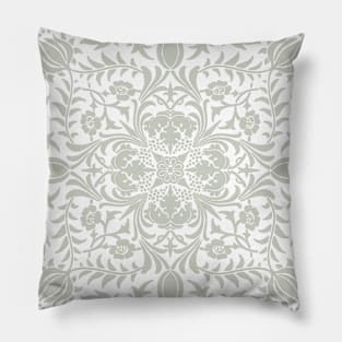 Gray and White Vine Pattern Pillow