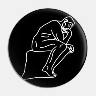 The thinker sculpture line art Pin