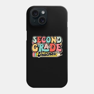 Retro Second Grade Teacher Flower Back To School For Boys Girl Phone Case