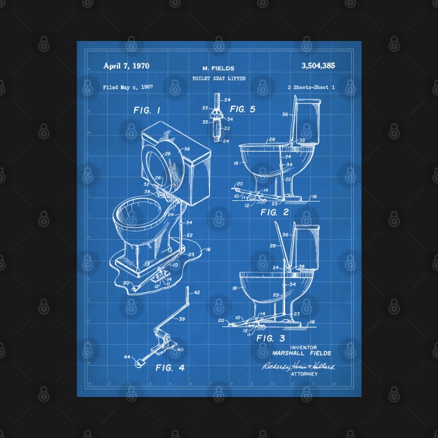 Toilet Seat Patent - Housewarming Bathroom Art - Blueprint by patentpress