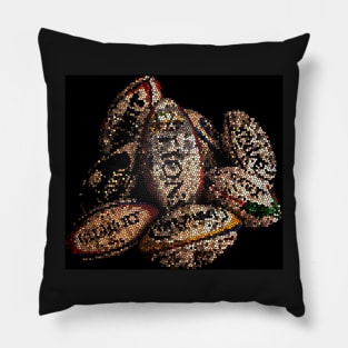 Miniature Rugby Balls Still-Life Mosaic Pillow