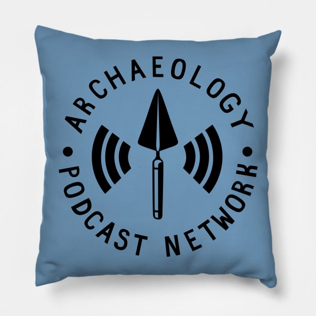 APN Black Logo Pillow by Archaeology Podcast Network