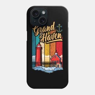 Grand Haven Michigan South Pier Lighthouses Phone Case