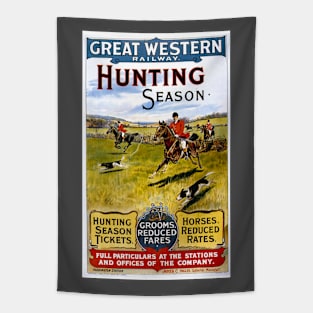 Vintage Travel Posters - Fox Hunting Tapestry