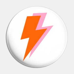 Preppy Pink and Orange Lightning Bolts Pin