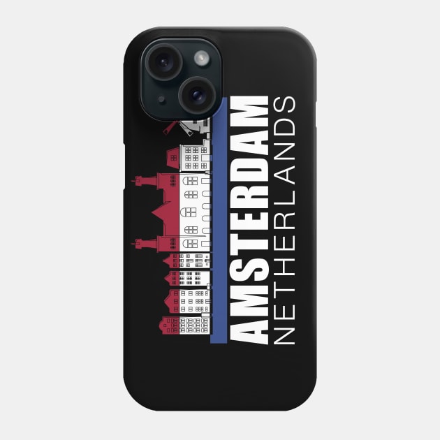 Amsterdam Netherlands Flag Skyline Phone Case by mstory