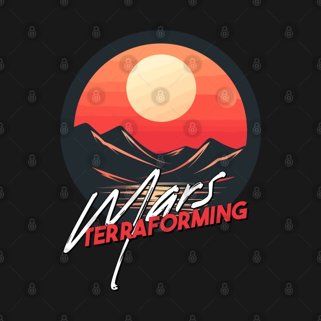 Terraforming Mars, Red Planet Martian Astronomy Art by Moonfarer