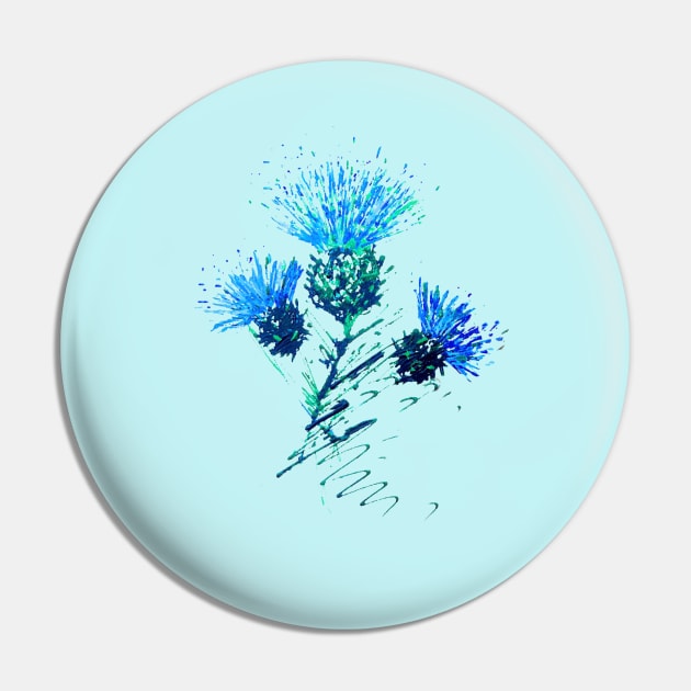 Scottish thistles in blue Pin by Amazingraceart
