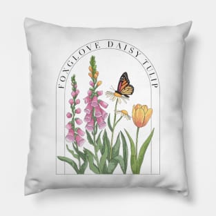 Foxglove-Daisy-Tulip Pillow