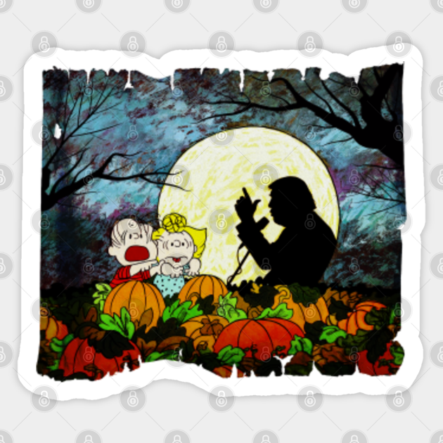 Peanuts Linus & Sally Great Pumpkin Patch Horror Vote - Halloween - Sticker