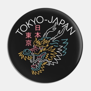 Neon Oriental Dragon Pin