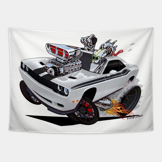 HELL CAT Dodge Challenger R/T Tapestry by vincecrain