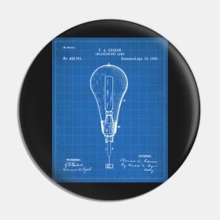 Edison Lamp Patent - Housewarming Home Hallway Entry Decor Art - Blueprint Pin