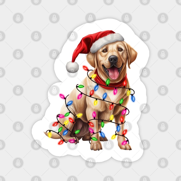 Christmas Labrador Retriever Magnet by Chromatic Fusion Studio