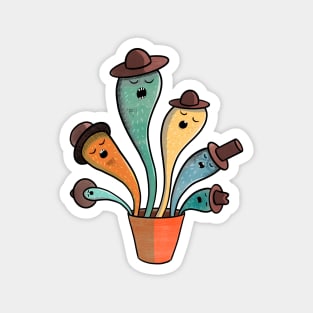 Singing Cacti Illustration Magnet