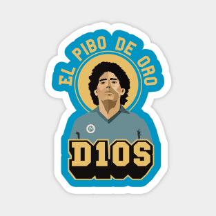 El Pibe de Oro - Diego Maradona - D10S - Portrait for True Football Aficionados Magnet