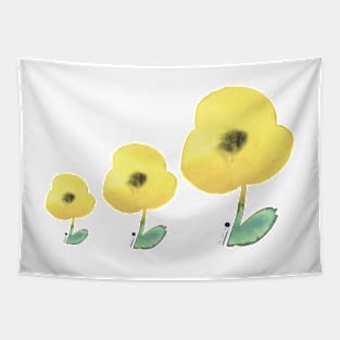 yellow poppies dance Tapestry