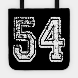 Number 54 Grungy in white Tote